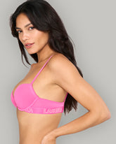 LA SENZA RX PUSH UP PLUNGE KNOCKOUT CDP LOGO CTN DRK PINK / 34B